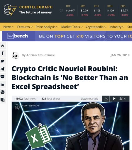 ブロックチェーンはエクセル表計算以上のものではない！？ほんと？