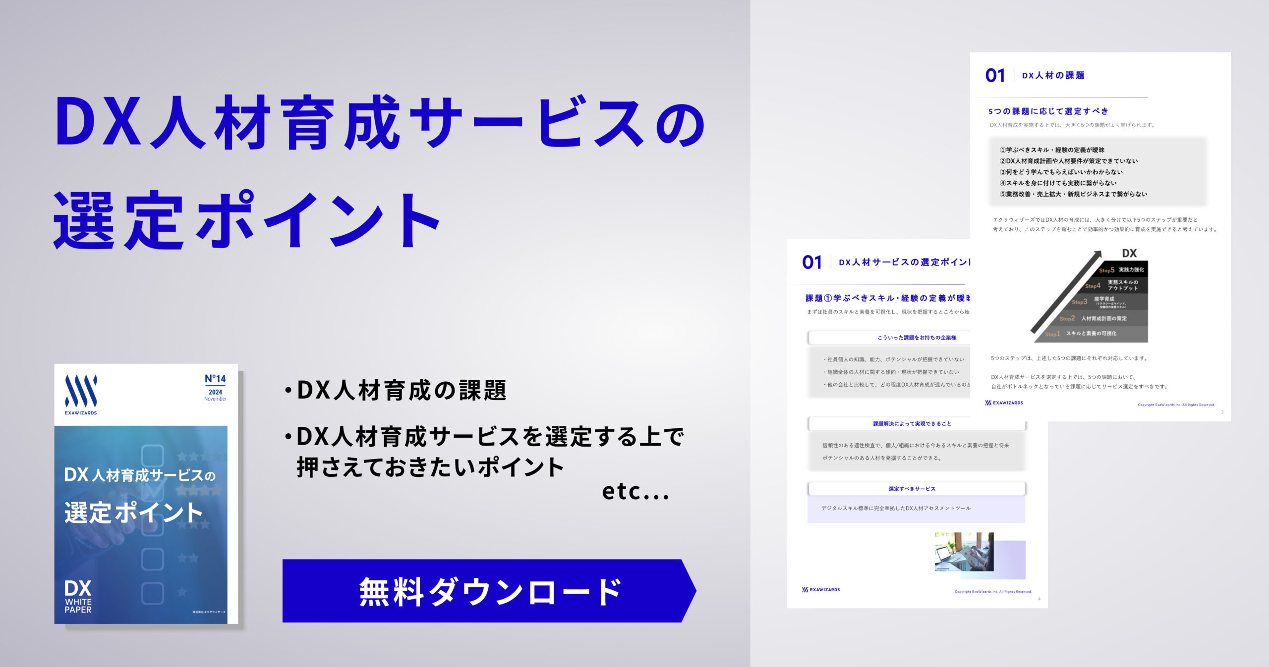 【資料ダウンロード】DX人材育成サービスの選定ポイント
