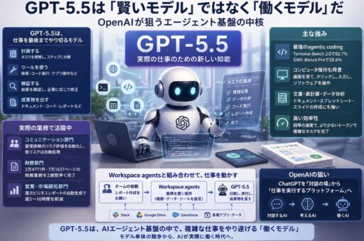 【AIエージェント戦争②】GPT-5.5は「賢いモデル」ではなく「働くモデル」だ