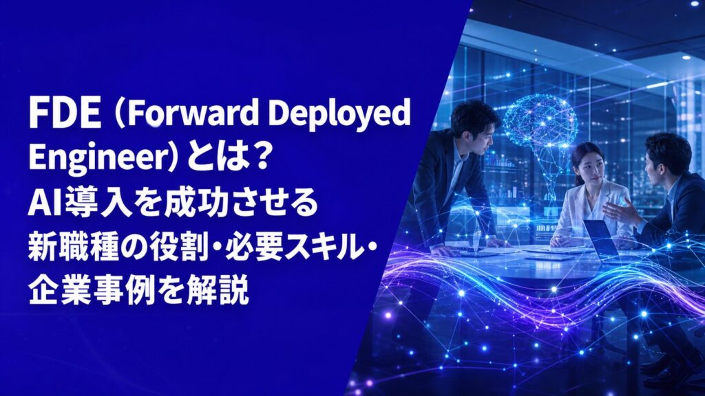 FDE（Forward Deployed Engineer）とは？AI導入を成功させる新職種の役割・必要スキル・企業事例を解説