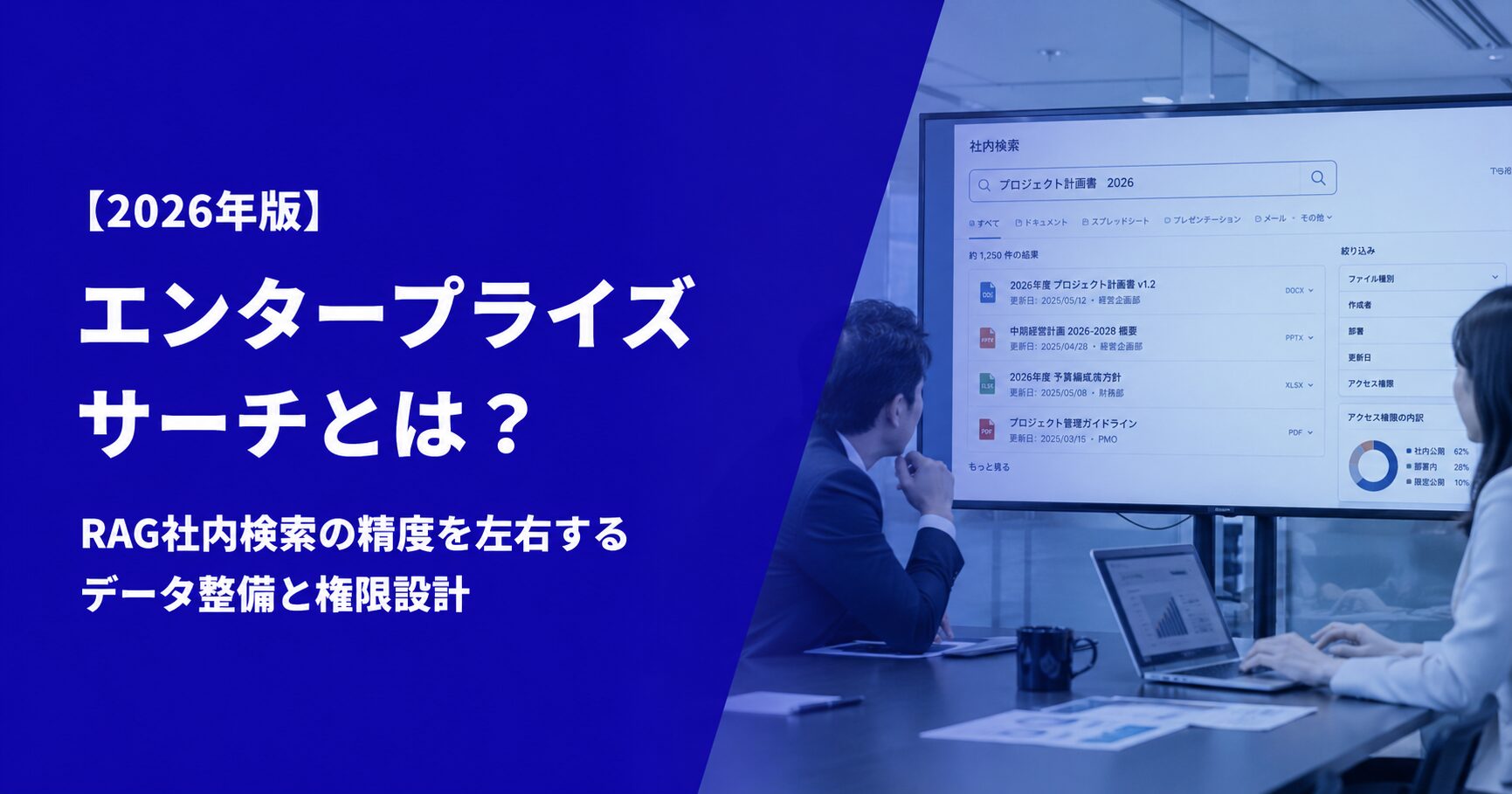 エンタープライズサーチとは？RAG社内検索の精度を左右するデータ整備と権限設計【2026年版】