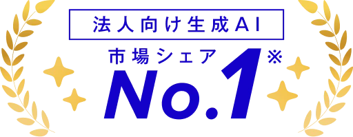 サードパーティー提供型 法人向け生成AI 市場シェア No.1